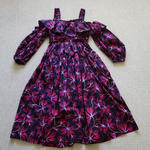 ULLA JOHNSON off the shoulder Caprice Midi Dress - Picture 5 of 12